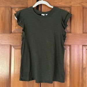 GAP Ruffle Sleeve Tshirt XS